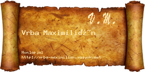 Vrba Maximilián névjegykártya